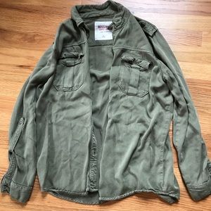 army green button down shirt from target